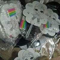 Combo 50 tranh quạt kèm màu tô tranh