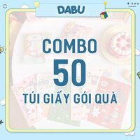 Combo 50 túi giấy gói quà DABU hình dễ thương đủ size lớn nhỏ