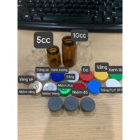 Combo 50 vỏ chai lọ đựng dịch tiêm gà đá 10ml gồm lọ nắp và nút cao su, lọ đựng vacxin 10cc, lọ đựng dịch thú y