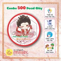[Combo 500 tem L] Decal - Nhãn Giấy - Sticker Thiết Kế Theo Yêu Cầu - Giá Rẻ Khổ A3 | in nhanh Minh Đăng