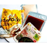 COMBO 500G BÁNH GẠO NHÂN PHÔ MAI KÈM SỐT, BỘT PHÔ MAI VÀ KIM CHI