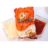 combo 500g bánh gạo tobokki kèm 100g nước sốt + 100g bột phô mai