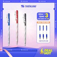 Combo 5/10/20 Bút bi Thiên Long TL-027 mực xanh/đỏ/đen/tím ngòi 0.5mm, nét viết đều dành cho học sinh, văn phòng