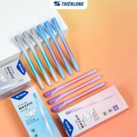 Combo 5/10/20 Bút gel xóa được Mazzic GELE-006 ngòi 0.5mm mực xanh/đen/tím có gôm tẩy chuyên dụng trên thân Thiên Long G