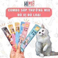 [Combo 55 thanh] Súp thưởng cho mèo mix đủ vị đủ loại - Snack cho mèo Mixi, Shizuka và Catfood