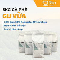 [COMBO 5KG] Cà phê Gu Vừa Nguyên Chất Rang Mộc - Cafe Pha Phin Pha Máy - Vị đắng đậm, ngọt chua thanh- Coffee -Roplus