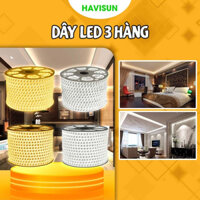 COMBO 5M, 10M, 15M, 20M, Dây LED 3 Hàng Hắt Trần - Led Dây 3 Mắt Chéo Chống Nước Trang Trí Ngoài Trời
