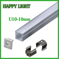 Combo 5m (5 thanh 1m) Thanh nhôm đèn LED nhỏ U10-10 (10x10mm), thích hợp cho khe tủ, trần , tường cần trang trí (giá 5m)