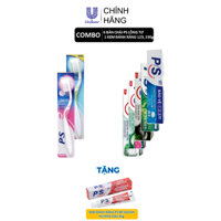 Combo 6 bàn chải P/S lông tơ kèm 1 kem đánh răng P/S 123-230g