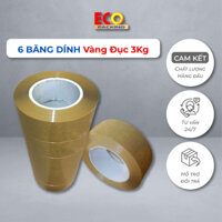 Combo 6 Băng 0,5Kg Lõi Siêu Mỏng Dính Vàng Đục , Băng Keo Đóng Hàng Chuyên Dụng - Tổng Kho Băng Dính