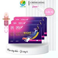 (Combo 6) Băng vệ sinh ban đêm, Băng vệ sinh Diana Super Night 35cm gói 3 miếng