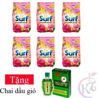 Combo 6 bịch Bột giặt Surf gói 380g Tặng 1 chai dầu gió xanh 24ml - xà bông hương nước xả vải ngát hương xuân giặt đồ