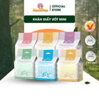 Combo 6 bịch khăn giấy ướt mini Hannah Seyo 10 miếng 8 túi nhỏ bỏ túi an toàn cho trẻ nhỏ