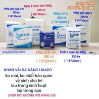 Combo 6 bịch loại 300g, hoặc 400g hoặc 500g khăn khô đa năng Likado MẪU MỚI ( HÀNG CHUẨN )