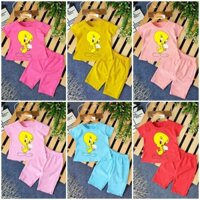 Combo 6 Bộ bé gái hình con vịt màu vàng ôm chậu hoa cho bé từ 6-28kg .BDBG53.
