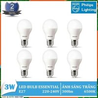 COMBO 6 BỘ - BÓNG ĐÈN PHILIPS LEDBULB ESSENTIAL 3W & 5W & 7W & 9W & 11W E27 A60 (TIẾT KIỆM ĐIỆN - ÁNH SÁNG TRẮNG & VÀNG)