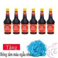 Combo 6 chai Nước tương Nam Dương thượng hạng chai 210ml Tặng 1 bông tắm màu ngẫu nhiên - nước tương thượng hạng cao cấp