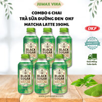 Combo 6 Chai TRÀ SỮA ĐƯỜNG ĐEN OKF MATCHA LATTE 390ML