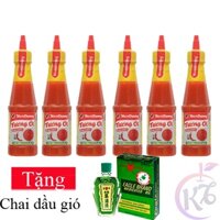 Combo 6 chai Tương ớt Nam dương Cay Vừa chai 255g Tặng 1 chai dầu gió xanh 24ml - tương ớt 3 THẬT siêu cay chính hiệu