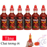 Combo 6 chai Tương ớt Siêu Cay Cholimex chai nhựa 330g cao cấp Tặng 1 chai tương ớt