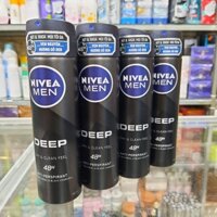 Combo 6 Chai Xịt ngăn mùi than hoạt tính Nivea Men Deep Dry&Clean Feel 48h 150ml/chai