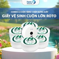 [COMBO 6 CUỘN + 1 HỘP ĐỰNG GIẤY] Giấy vệ sinh ROTO ,cuộn lớn 500g chất giấy mềm mại | Thế Giới Giấy