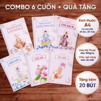 Combo 6 Cuốn Sổ chép kinh - Địa Tạng, Dược Sư, Chú Đại Bi, Vu Lan, Cầu An, Sám Hối,Pháp Cú
