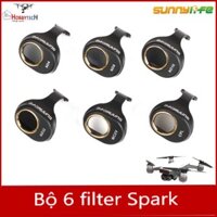 Combo 6 Filter Spark - phụ kiện flycam DJI Spark - chính hãng Sunnylife - bộ combo 4ND+CPL+MCUV chuyên nghiệp.