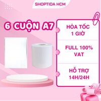 Combo 6 giấy in nhiệt Shoptida 300 tờ 7*10cm 3 lớp tự dán chống nước, sử dụng cho máy in nhiệt Shoptida SP46