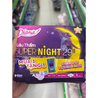 Combo 6 gói 29cm 4 mieng Băng Vệ Sinh Diana Ban Đêm- ĐANG CẬP NHẬT MẪU MỚI 2025