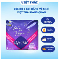 Combo 6 gói băng vệ sinh dạng quần VIỆT THÁI size S-M phù hợp cho vòng hông 90-120cm, quy cách 1 gói 5 miếng