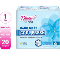 Combo 6 gói Băng vệ sinh Diana hằng ngày Sensi Cool Fresh gói 20 miếng