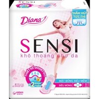 Combo 6 gói băng vệ sinh Diana Sensi siêu mỏng có cánh 8 miếng