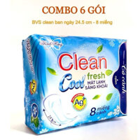 (Combo 6 gói) Băng vệ sinh Clean cool fresh bạc hà mát lạnh có cánh