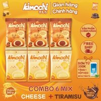 Combo 6 Gói Bánh Mochi 03 Gói Vị Kem Phô Mai 120g + 03 Gói Vị Tiramisu Kem Trân Châu 120g