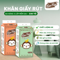 [Combo 6 gói Khăn Giấy Rút Treo Tường Bảo Bảo , Giấy Vệ Sinh Treo Tường  320 tờ Rút, Làm Từ 100% Bột Giấy Nguyên Sinh.