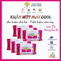 Combo 6 gói khăn ướt Max Cool 100 tờ, hương lài