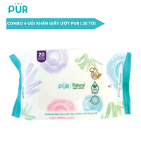 Combo 6 gói khăn ướt Pur loại 20 tờ