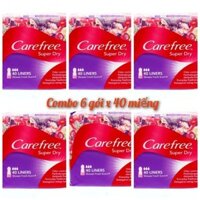 [Combo 6 gói]Băng vệ sinh hàng ngày Carefree siêu thấm 40 miếng x 6 QS Store