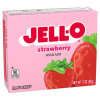 [COMBO 6 HỘP] Bột Thạch Vị Dâu Jell-O Strawberry Gelatin Dessert, Hộp 85g (3 Oz.)