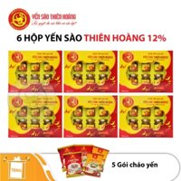 [Combo 6 Hộp] Nước Yến sào Nguyên Chất Thiên Hoàng 12% (6 lọ x 70ml) Tặng 5 gói cháo yến