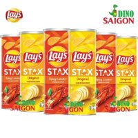 Combo 6 Hộp Snack Khoai Tây Lay's Stax Thái Lan 105g Mix 2 Vị Tự Nhiên Và Tôm Hùm Nướng