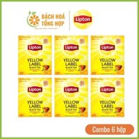 Combo 6 Hộp Trà Lipton Túi Lọc Nhãn Vàng 100 gói 2g Hàng Chính Hãng - Bách Hoá Tổng Hợp