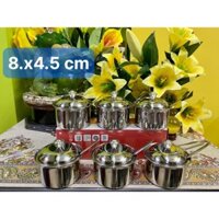 combo 6 hủ đựng gia vị inox cao cấp 8.5x4.5 cm