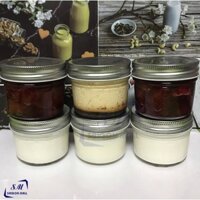 Combo 6 hũ thủy tinh 100ml nắp thiếc làm bánh plan, hũ làm sữa chua, hũ đựng mứt, đựng các loại gia vị