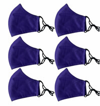 Combo 6 khẩu trang vải chất lượng tốt có dây đeo điều chỉnh - xanh dương