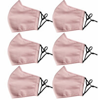 Combo 6 khẩu trang vải chất lượng tốt có dây đeo điều chỉnh - 3-hồng phấn