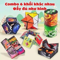 Combo 6 Khối Rubik 3D biến hình, Đồ chơi khối lập phương mathuật Magic Cube thay đổi hình dáng Phát triển trí não cho bé