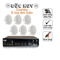Combo 6 Loa Âm Trần + 1 Amply Sử Dụng Cho Quán Cafe, Nhà Hàng, Spa, Lớp Học, Nghe Nhạc Du Dương, Nhẹ Nhàng