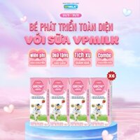 [Combo 6 lốc] sữa tiệt trùng VPMilk Grow+ vị dâu 180ml (lốc 4 hộp x 6)